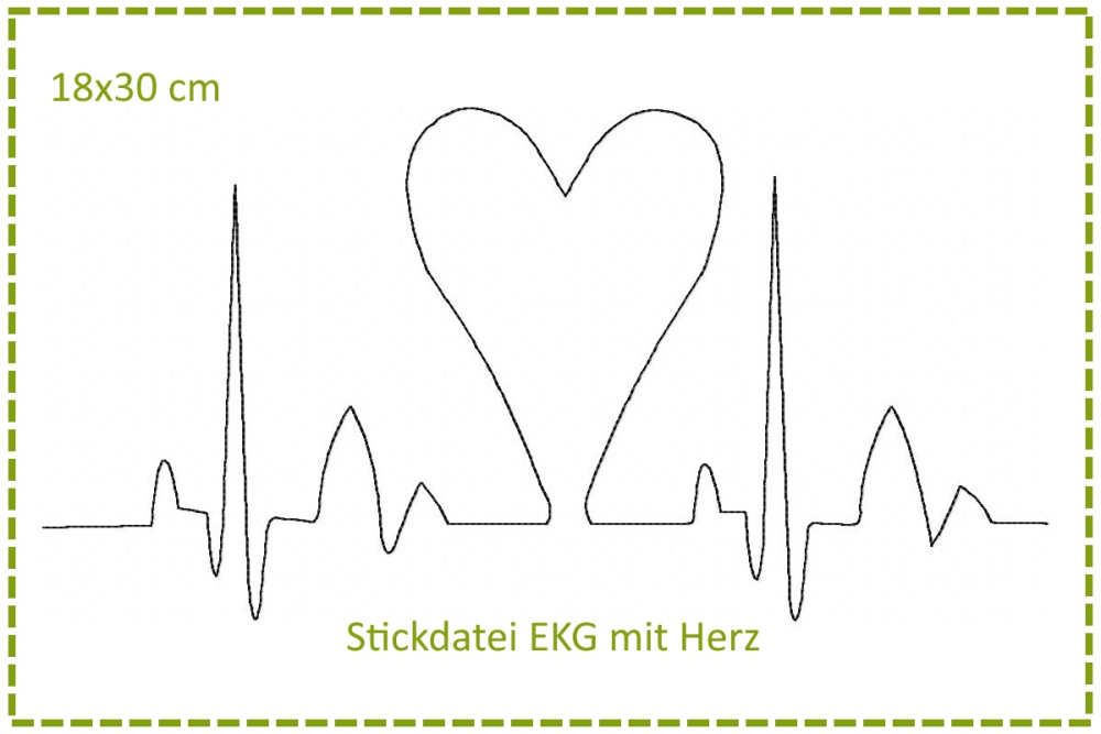 "Herzklopfen" EKG mit Herz 18x30
